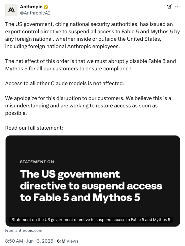 Pulled under export controls
